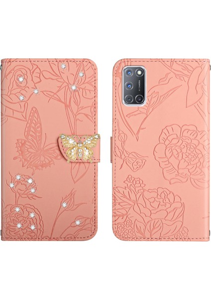 Oppo A52/A72/A92 Için Cüzdan Kelebek Kapağı Ayarlanabilir Boyun Kayışı Crossbody Lanyard Kılıf (Yurt Dışından)