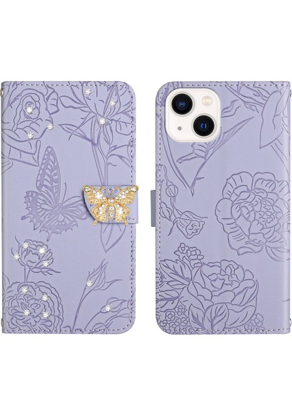 iPhone 13 Için Cüzdan Kelebek Kapağı Ayarlanabilir Boyun Kayışı Crossbody Lanyard Kılıf (Yurt Dışından) fırsatları