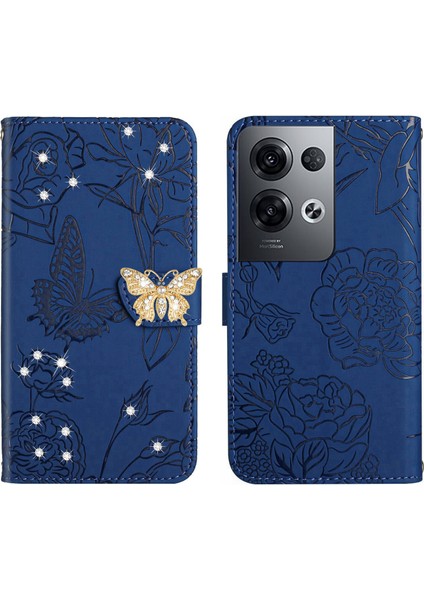 Oppo Reno 8 Pro 5g Için Cüzdan Kelebek Kapağı Ayarlanabilir Boyun Kayışı Crossbody Lanyard Kılıf (Yurt Dışından)