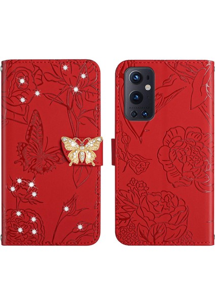 Oneplus 9 Pro 5g Için Cüzdan Kelebek Kapağı Ayarlanabilir Boyun Kayışı Crossbody Lanyard Kılıf (Yurt Dışından)