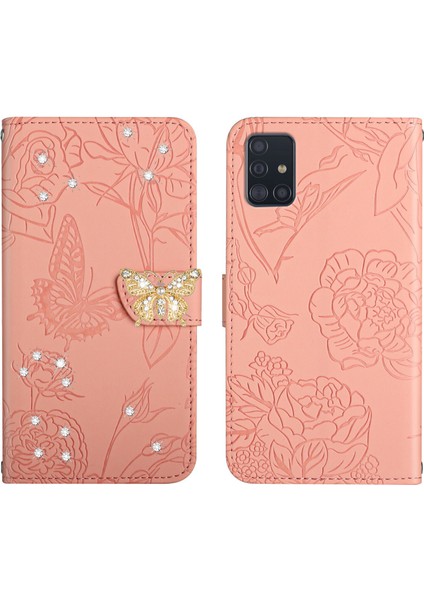 Samsung Galaxy A71 4g Için Cüzdan Kelebek Kapağı Ayarlanabilir Boyun Kayışı Crossbody Lanyard Kılıf (Yurt Dışından)