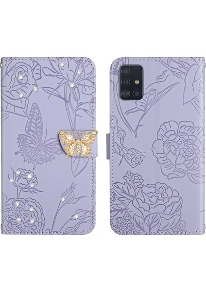 Samsung Galaxy A71 4g Için Cüzdan Kelebek Kapağı Ayarlanabilir Boyun Kayışı Crossbody Lanyard Kılıf (Yurt Dışından)