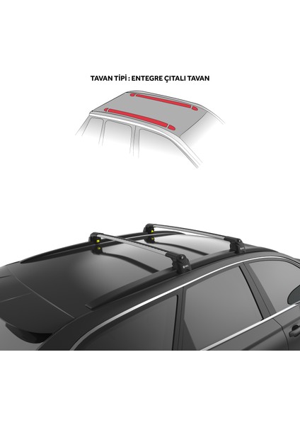 Renault Koleos 2017-2023 Turtle Air2 Ara Atkı Gri