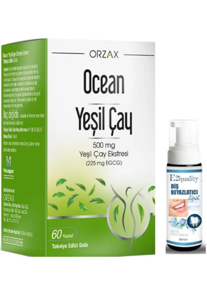 Ocean Green Tea Takviye Edici Gıda 60 Kapsül - Diş Beyazlatıcı Köpük