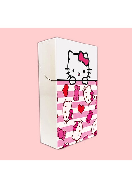 Hello Kitty Baskılı Sigara Tabakası ve Kaydırmalı Çakmak Seti Kişiye Özel Isimli (Tabaka Isimlidir)