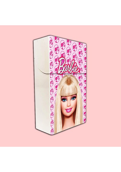 Barbie Baskılı Sigara Tabakası ve Kaydırmalı Çakmak Seti