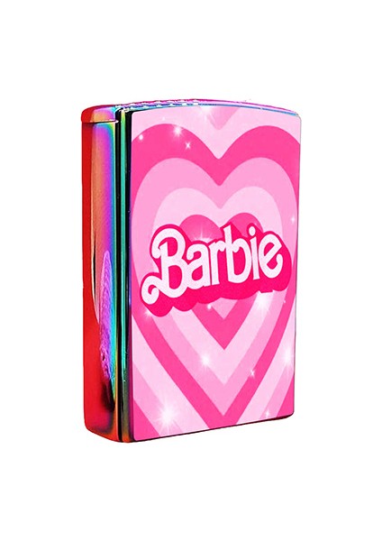 Barbie Baskılı Sigara Tabakası ve Kaydırmalı Çakmak Seti