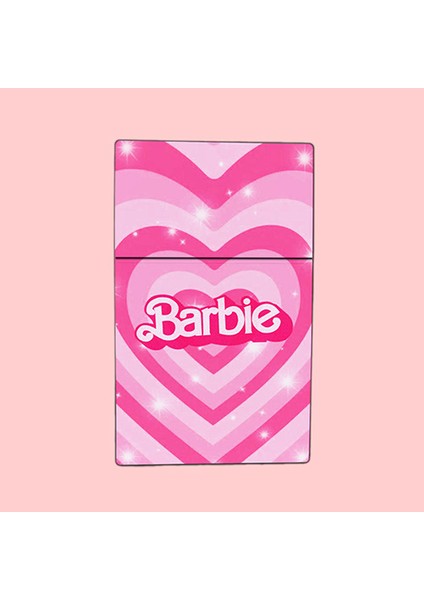 Barbie Baskılı Sigara Tabakası ve Kaydırmalı Çakmak Seti
