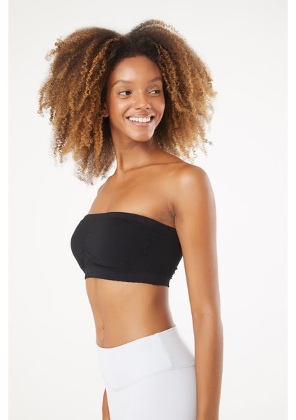 josejuan Kadın Bandeo Straplez Büstiyer Örme Dikişsiz Pedli Büzgü Detaylı 7152