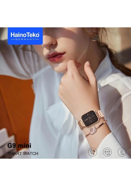 Haino Teko G9 Mini Amoled Ekran Akıllı Saat Bileklik Hediyeli Gold Rose