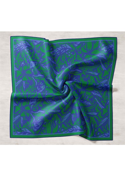 Twill Ipek Eşarp Yeşil, Mavi, Mor 11419-02