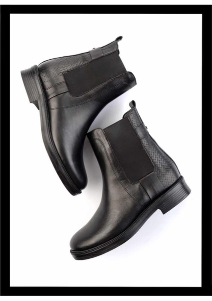 Siyah Leather Kadın Bot & Bootie K02531207103