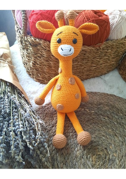 Amigurumi Örgü Oyuncak Bebek Uyku Arkadaşı Sevimli Zürafa