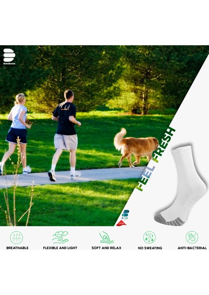 Durasocks Erkek-Kadın Spor Çorabı, Antibacterial, Dikişsiz Premiumçorap (4çift)