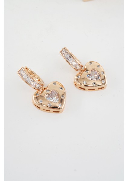 Kadın Vip Seri Xuping Rose Gold Küpe Seti