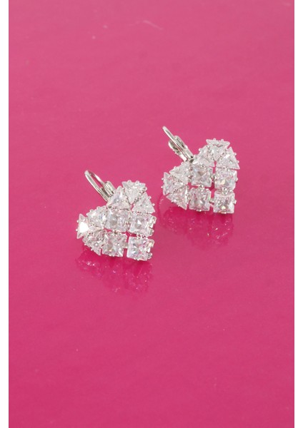 Kadın Vip Seri Baget Zirkon Taşlı 925 Ayar Gümüş Klipsli Küpe Seti