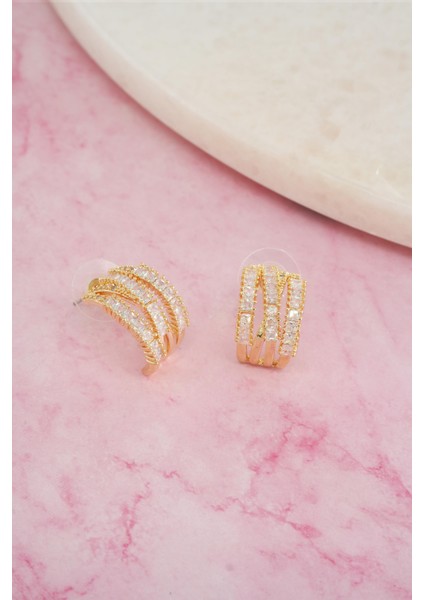 Kadın Vip Seri Baget Zirkon Taşlı 925 Ayar Gümüş Klipsli Küpe Seti fiyatları