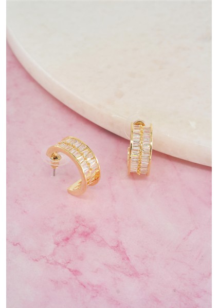 Kadın Vip Seri Baget Zirkon Taşlı 925 Ayar Gümüş Klipsli Küpe Seti fiyatları