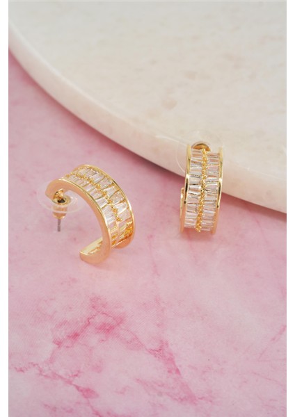 Kadın Vip Seri Baget Zirkon Taşlı 925 Ayar Gümüş Klipsli Küpe Seti modelleri