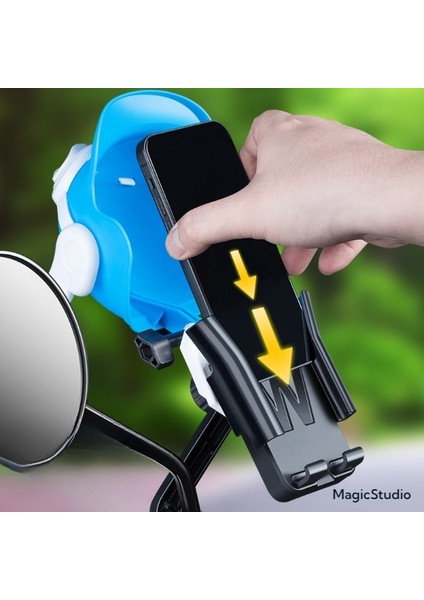 Telefon Tutucu Bisiklet Gidonlu Motosiklet Yağmur Geçirmez 4.7- 7.2 Inç Uyumlu Mavi