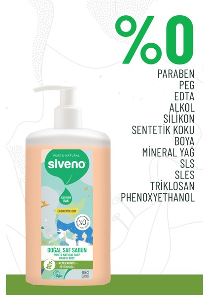 %100 Doğal Sıvı Kastil Sabun Zeytinyağlı Yoğun Nemlendirici Arındırıcı Bitkisel Vegan 1000 ml