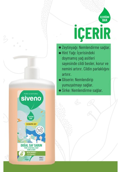 %100 Doğal Sıvı Kastil Sabun Zeytinyağlı Yoğun Nemlendirici Arındırıcı Bitkisel Vegan 1000 ml