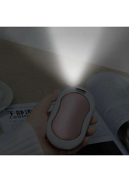 4 In 1 10000MAH USB Şarj Edilebilir El Isıtıcı Güç Bankası LED El Feneri Masaj Çift Taraflı Isıtma Üçüncü Vites Sıcaklık (Yurt Dışından)