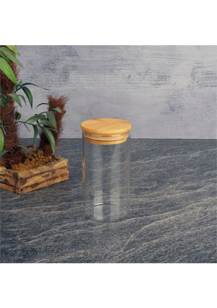 Bambu Kapaklı Cam Kavanoz