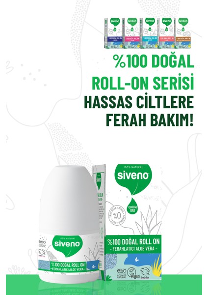 %100 Doğal Roll-On Aloe Vera Deodorant Ter Kokusu Önleyici Bitkisel Lekesiz Vegan 50 ml