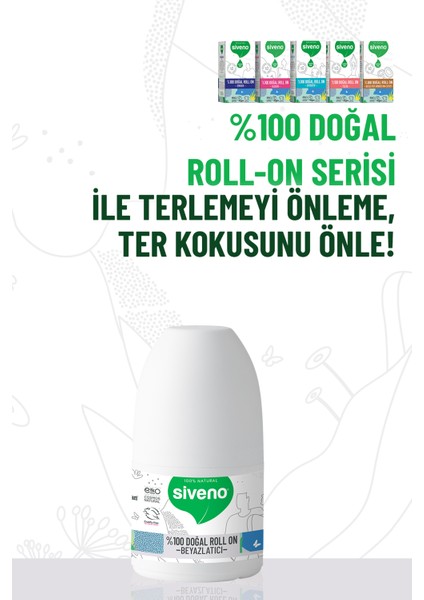 %100 Doğal Roll On Etkili Deodorant Bitkisel Lekesiz Vegan 50 ml