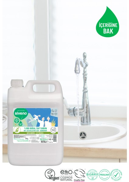 %100 Doğal Sıvı Kastil Sabun Zeytinyağlı Yoğun Nemlendirici Bitkisel Vegan 5000 ml fiyatları