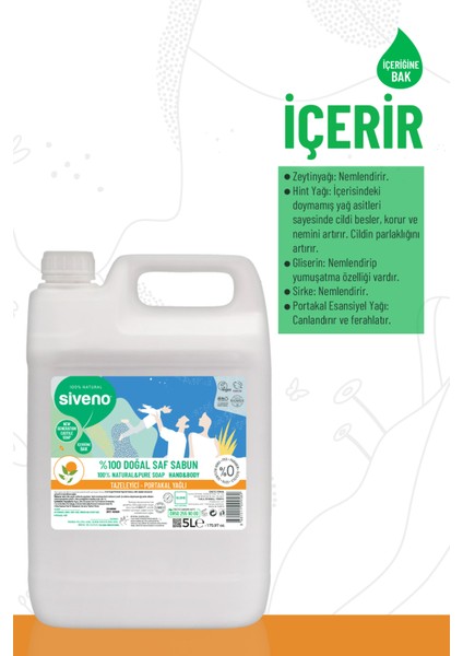 %100 Doğal Sıvı Kastil Sabun Portakal Yağlı Tazeleyici Nemlendirici Bitkisel Vegan 5000 ml fırsatları