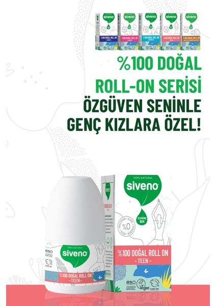 %100 Doğal Roll On Teen Girl Genç Kız Deodorant Bitkisel Lekesiz Vegan 50 ml