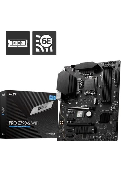 Msı Pro Z790-S Wıfı Ddr5 6600MHZ 1xhdmı 1xdp 2xm2 USB 3.2 Atx 1700P (12. / 13. ve 14. Nesil Işlemci Uyumlu)