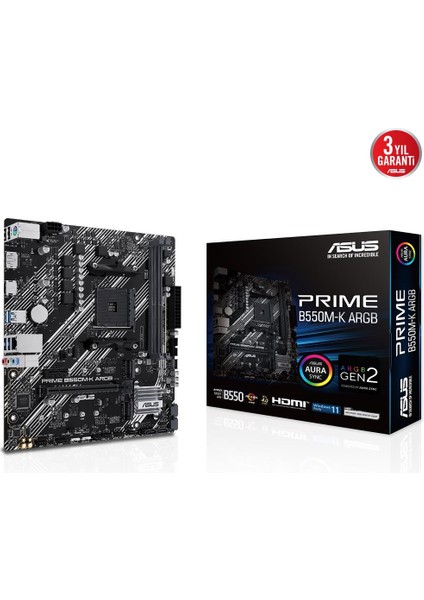 PRIME B550M-K ARGB DDR4 5100MHz mATX M.2 AMD HDMI DP AM4
