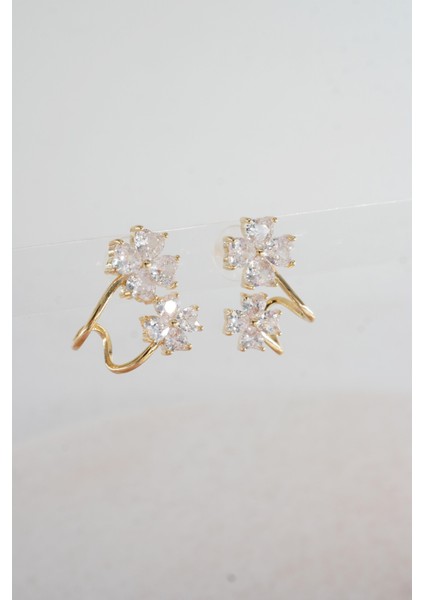 Kadın Vip Seri Baget Zirkon Taşlı 925 Ayar Gümüş Klipsli Küpe Seti fiyatları