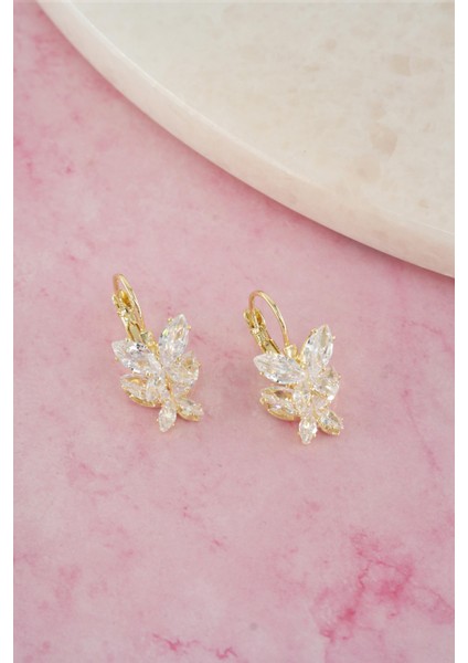 Kadın Vip Seri Baget Zirkon Taşlı 925 Ayar Gümüş Klipsli Küpe Seti