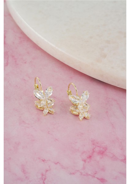 Kadın Vip Seri Baget Zirkon Taşlı 925 Ayar Gümüş Klipsli Küpe Seti fiyatları