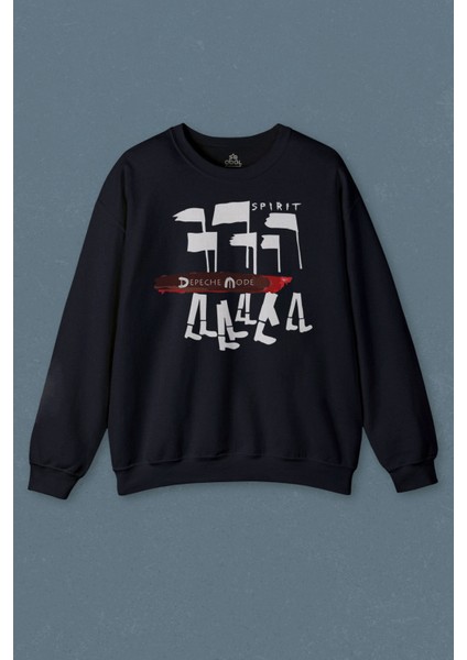 Lacivert Sweatshirt Depeche Mode Spirit New Wave Grey Charcoal Baskılı Unisex Sweat