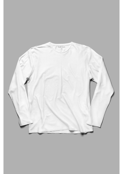 Beyaz Basic Uzun Kollu Unisex Tişört