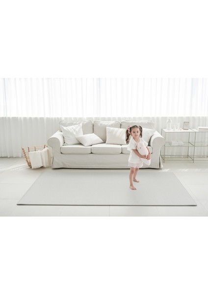 [Linen Gray] Su geçirmez Bebek Oyun Matı / Antialerjik Çocuk Halısı 200X140 1.2cm