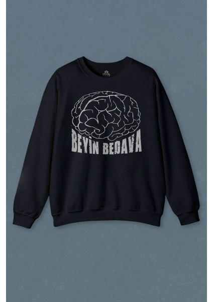 So Cool Lacivert Sweatshirt Beyin Bedava Attım Hafızaya  Okul Ders Sınav Baskılı Unisex Sweat