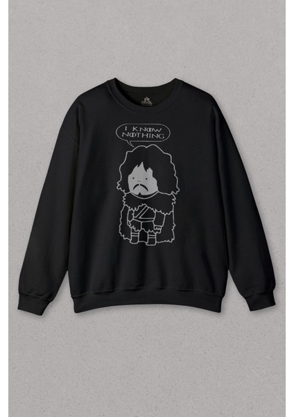 Unisex Sweatshirt I Know Nothing Jon Snow Dizi Game Of Thrones Baskılı Sweat