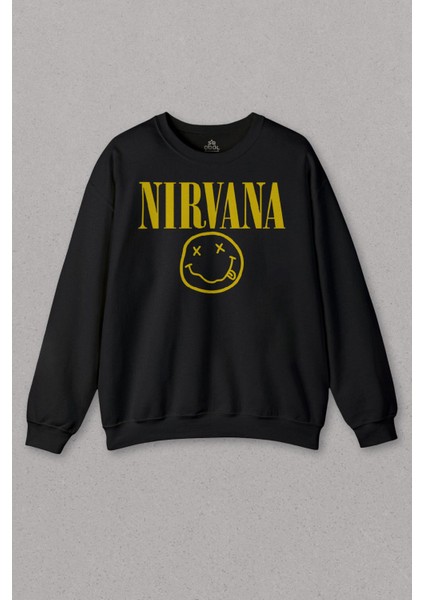 Unisex Sweatshirt Nirvana Hanson Müzik Grubu Logo Nirvana Music Grou Baskılı Sweat