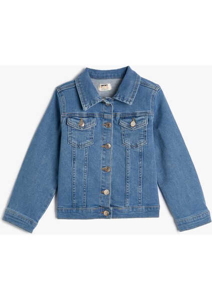 Kot Ceket Kapaklı Cep Detaylı Pamuklu Uzun Kollu