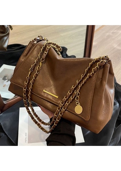 Kadınlar Için Popüler Retro Moda Büyük Kapasiteli Koltuk Altı Çantası 2023 Yeni Sonbahar ve Kış Basit Zincir Omuz Crossbody Çanta (Yurt Dışından) fiyatları
