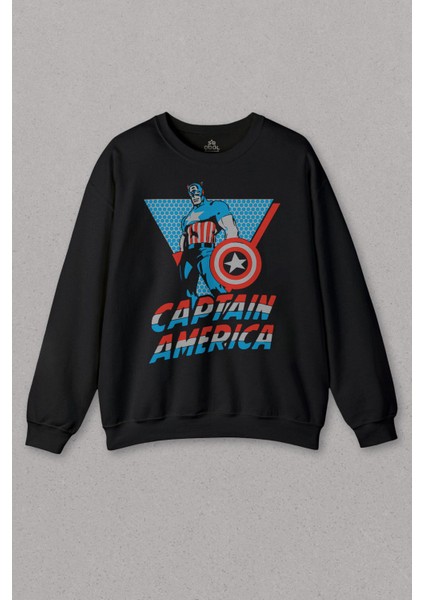 Unisex Sweatshirt Kaptan Amerika Captain America Since 1941 Baskılı Sweat