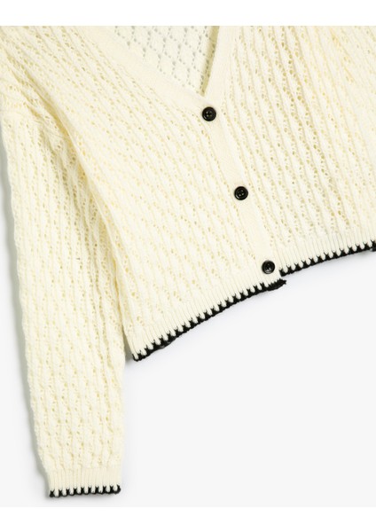 Crop Cardigans Ajore V Neck Long Sleeve