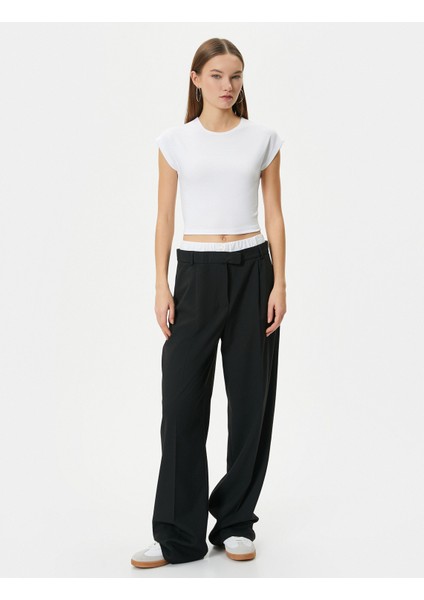 Basic Modal Tişört Slim Fit Ribanalı Kısa Kollu Bisiklet Yaka fiyatları