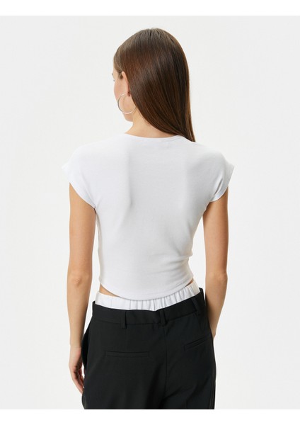 Basic Modal Tişört Slim Fit Ribanalı Kısa Kollu Bisiklet Yaka fırsatları